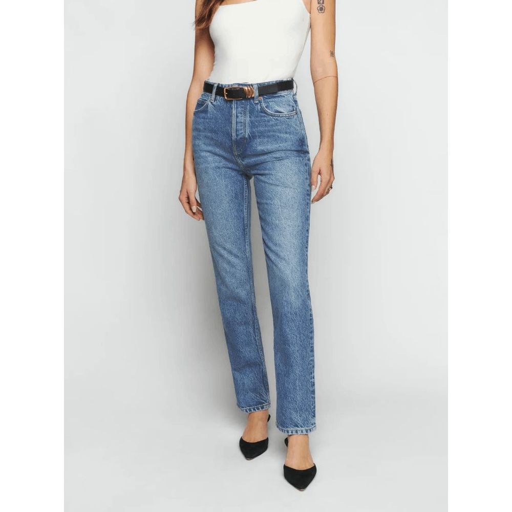 Reformation Blue Straight Leg Jeans